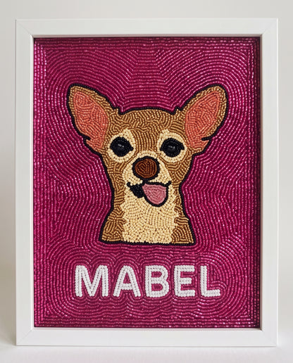 Personalized Beaded Pet Portrait Wall Art
