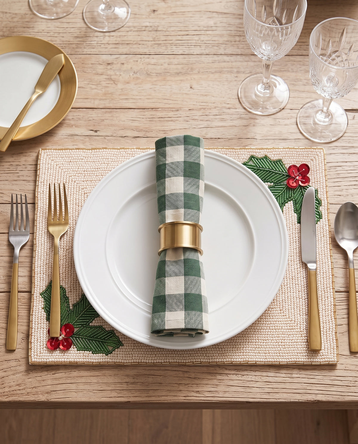 Christmas Monogram Beaded Placemat