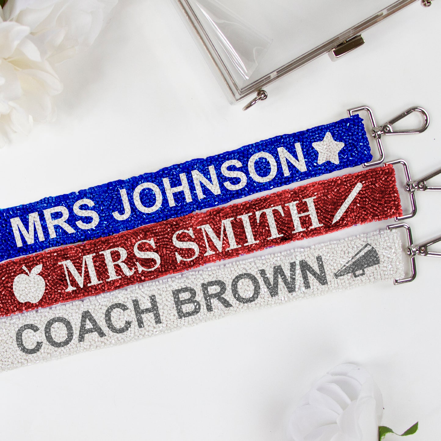 Teacher Beaded Bag Strap