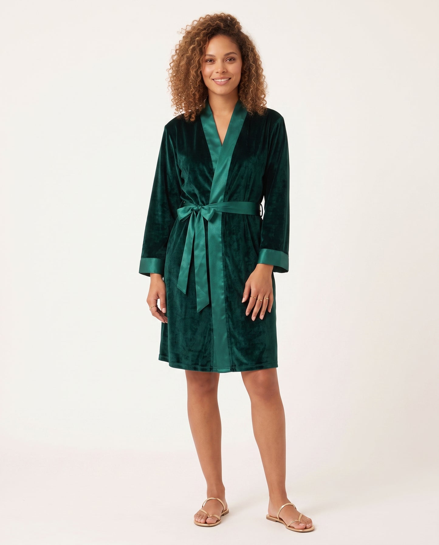 Velvet Robe with Satin Trim