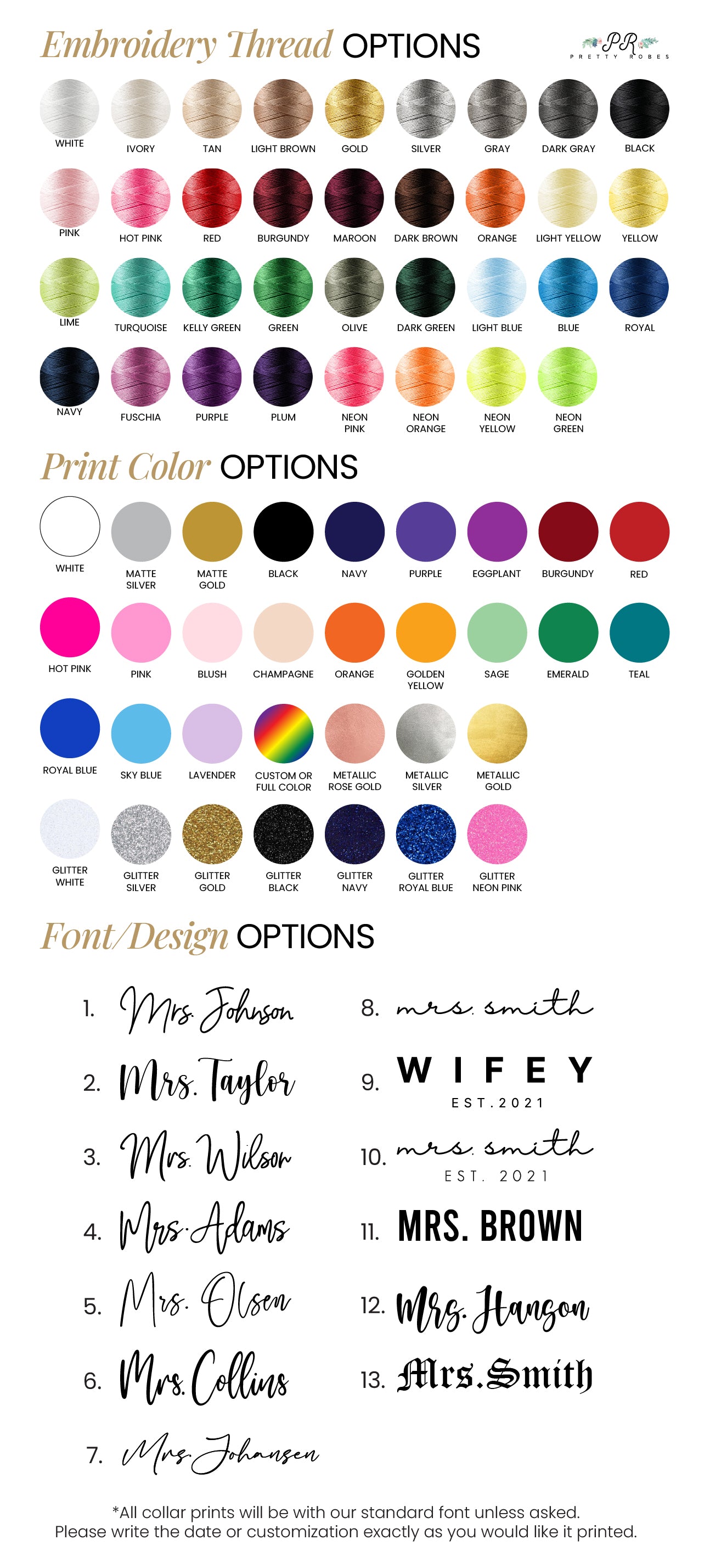 Embroidery Thread Options