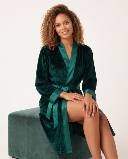 Velvet Robe with Satin Trim