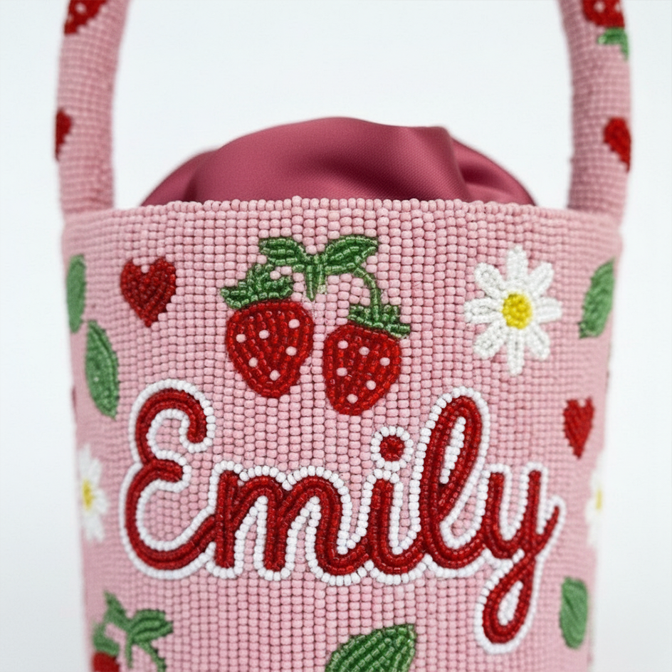 Strawberry Garden Beaded Bag