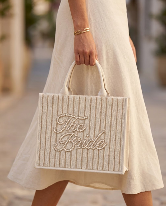 Pearl Bride Mini Beaded Tote Bag