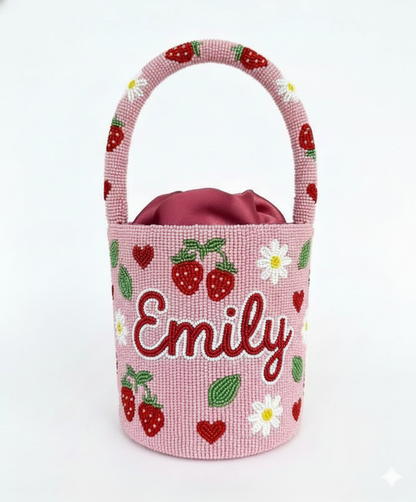 Strawberry Garden Beaded Bag