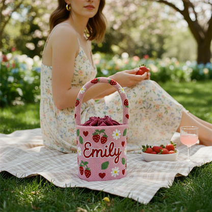 Strawberry Garden Beaded Bag
