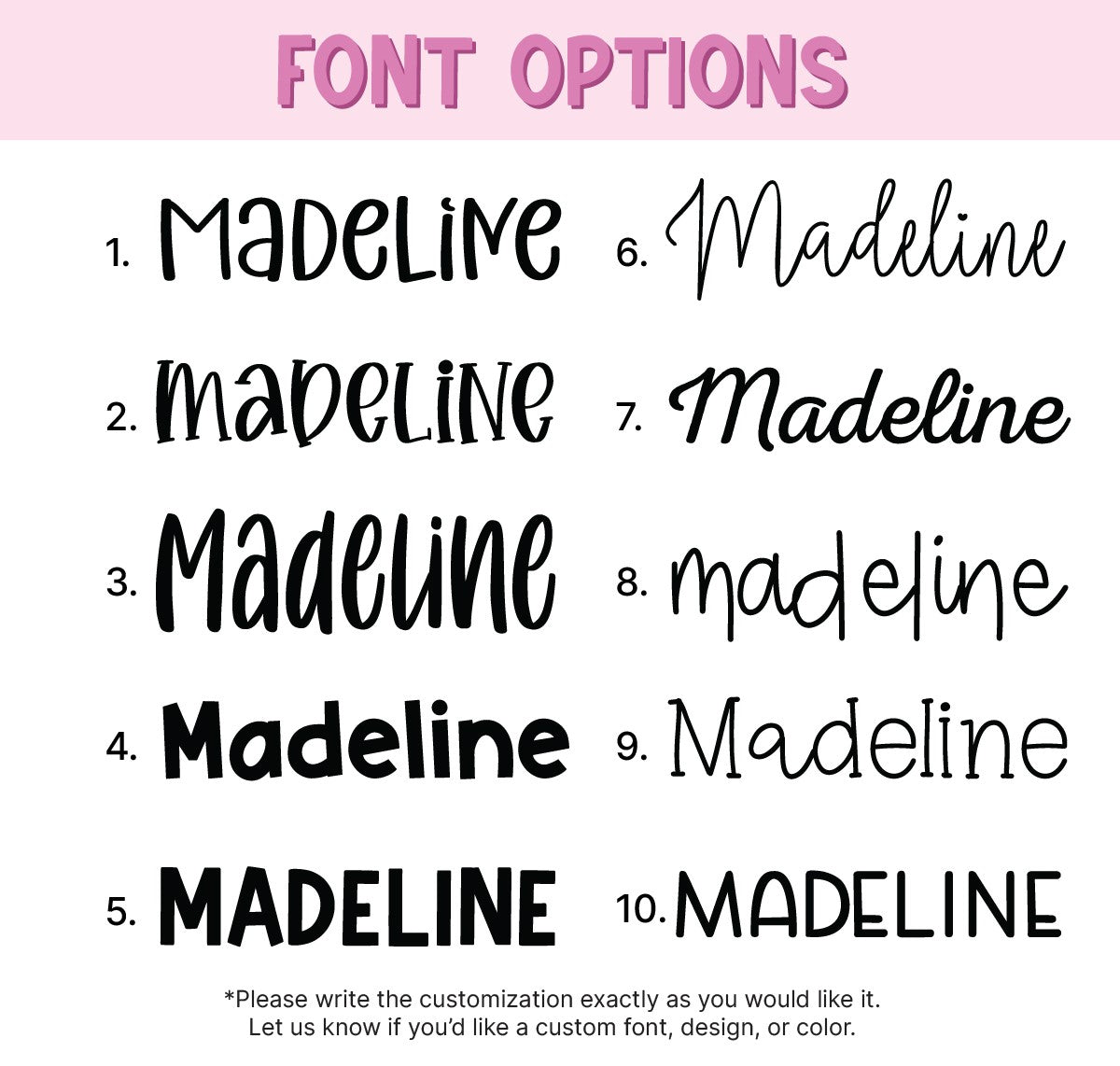 the font options for font options