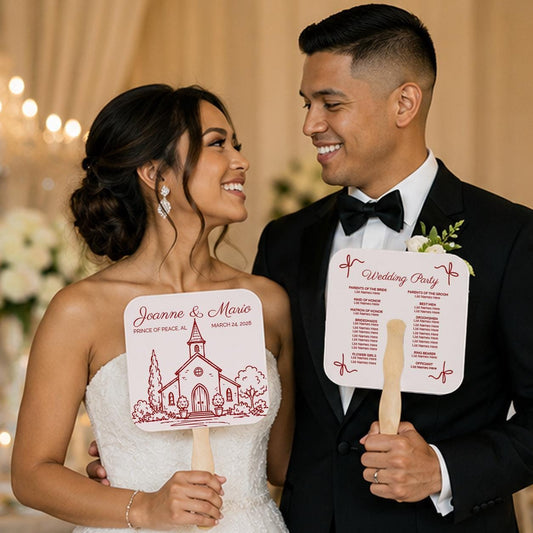 Minimalist Bridal Ceremony Fans