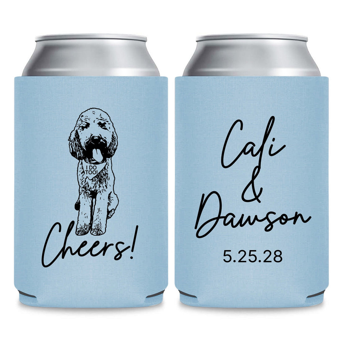 Pet Cheers Wedding Can Coolers