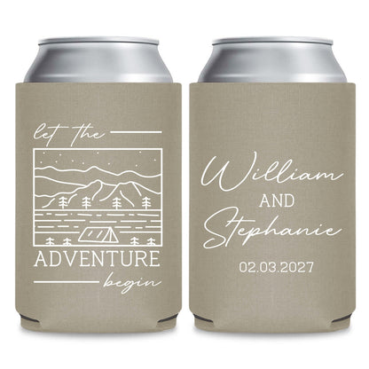 Mountain-Themed Wedding Can Coolers