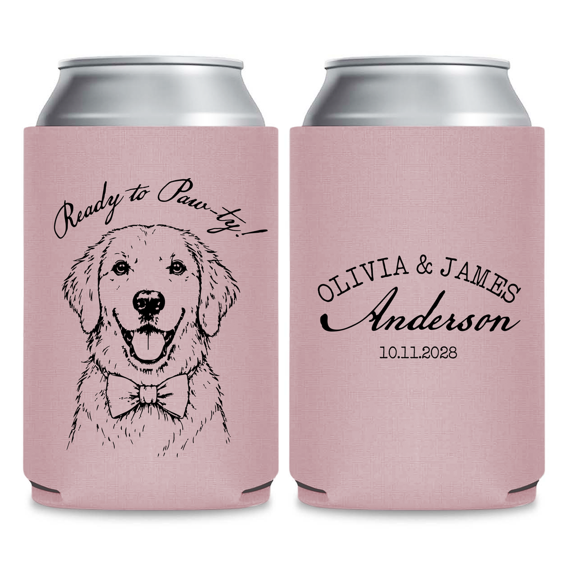 Tail and Trails Wedding Can Coolers