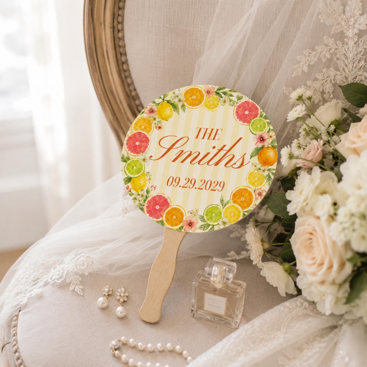 Custom Summer Wedding Hand Fans