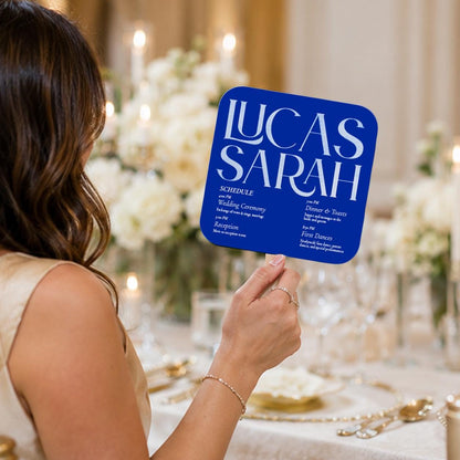 Custom Coastal Ceremony Hand Fans