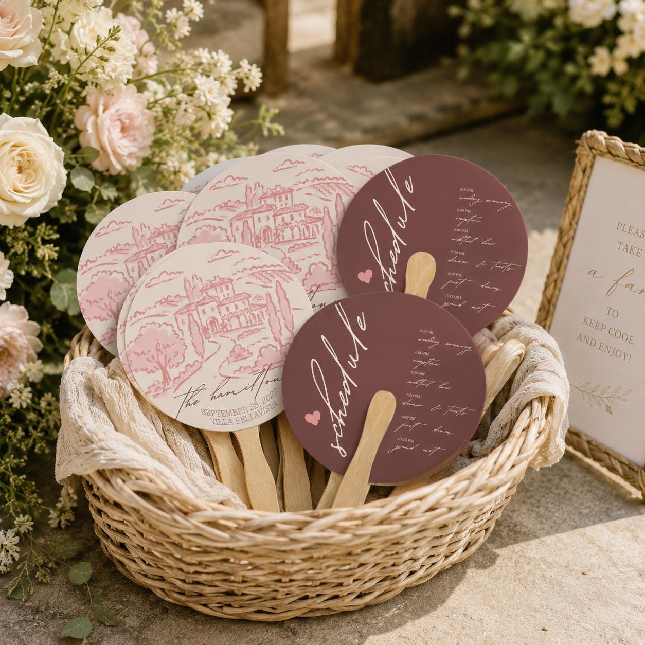 Outdoor Summer Ceremony Hand Fans
