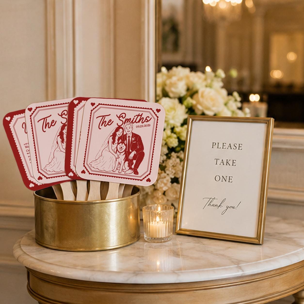 Custom Wedding Hand Fans