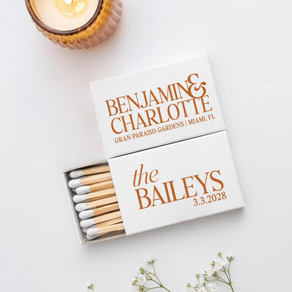 Custom Wedding Matchbox Reception Favors (CS 688)