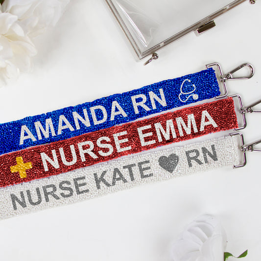 Nurse Beaded Name Strap