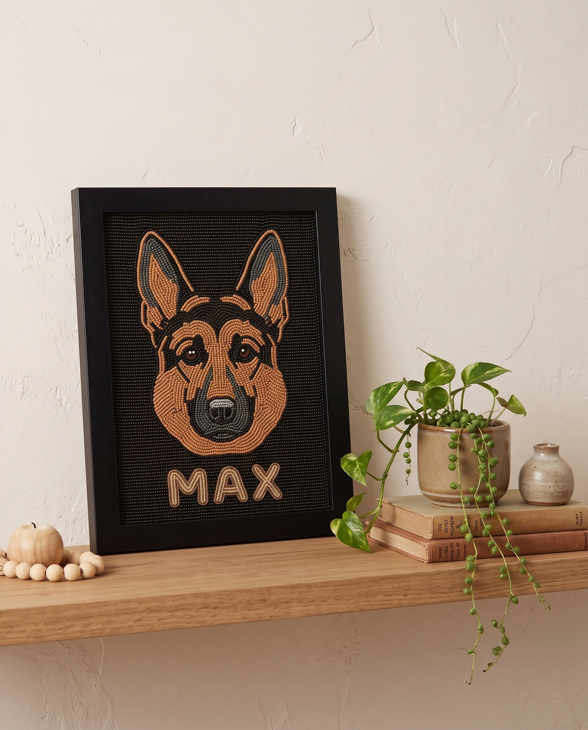 Personalized Beaded Pet Portrait Wall Art