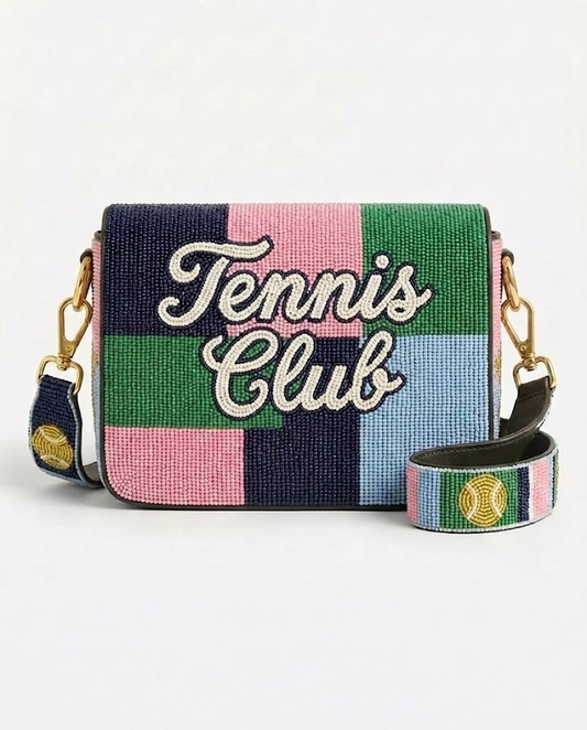 Tennis Patchwork Full Flap Clutch