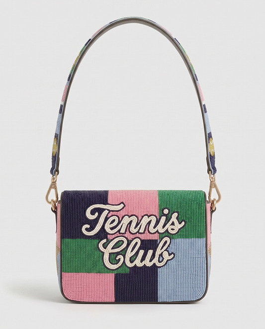Tennis Patchwork Full Flap Clutch