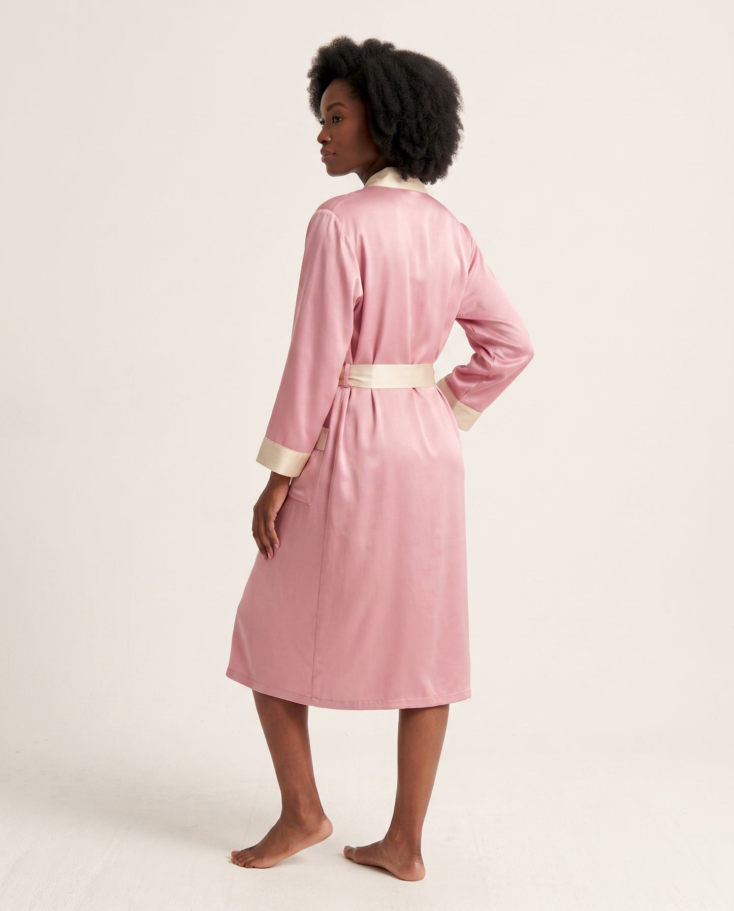 Two-Toned Midi Satin Robe