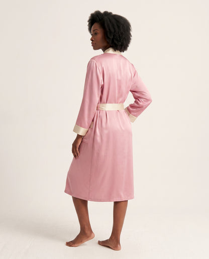 Two-Toned Midi Satin Robe