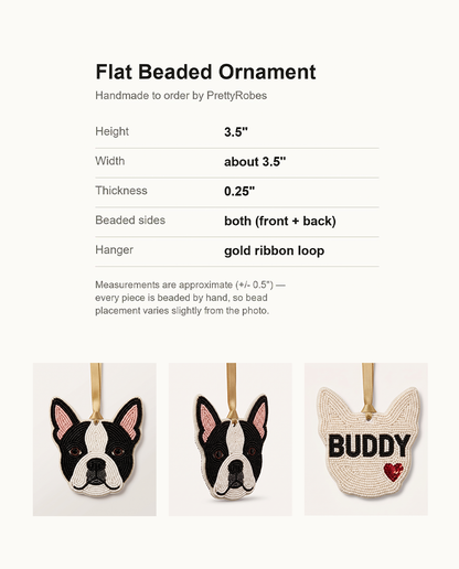 Boston Terrier Beaded Ornament
