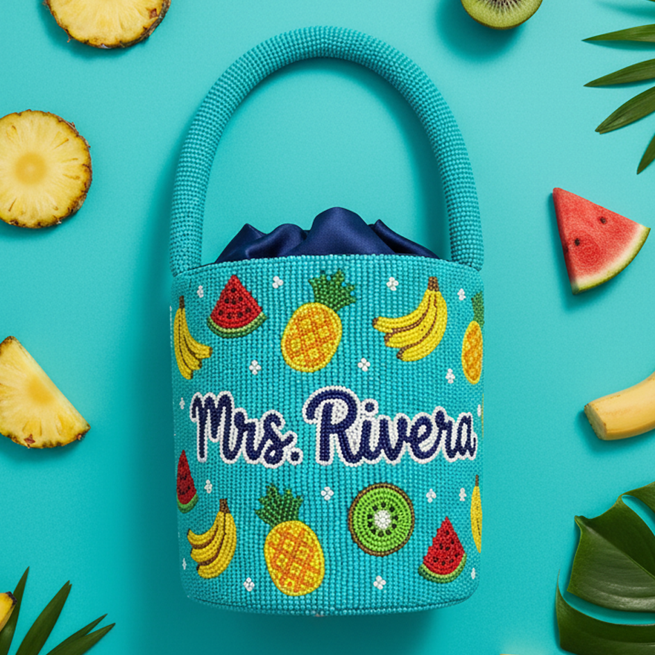 Tropical Fruit Beaded Bag