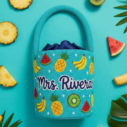 Tropical Fruit Beaded Bag