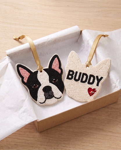 Boston Terrier Beaded Ornament