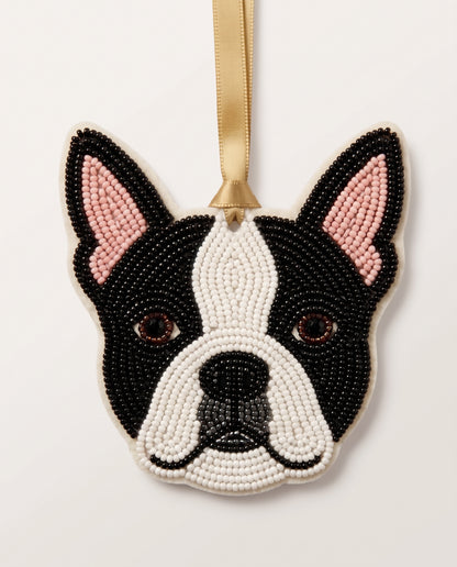 Boston Terrier Beaded Ornament