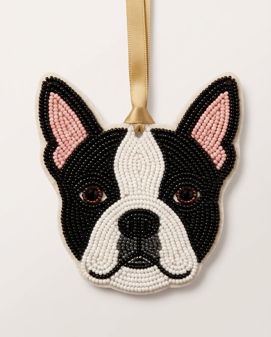 Boston Terrier Beaded Ornament