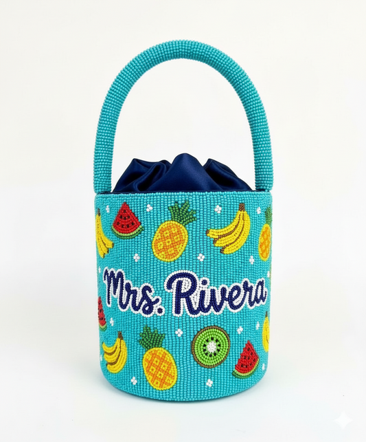 Tropical Fruit Beaded Bag