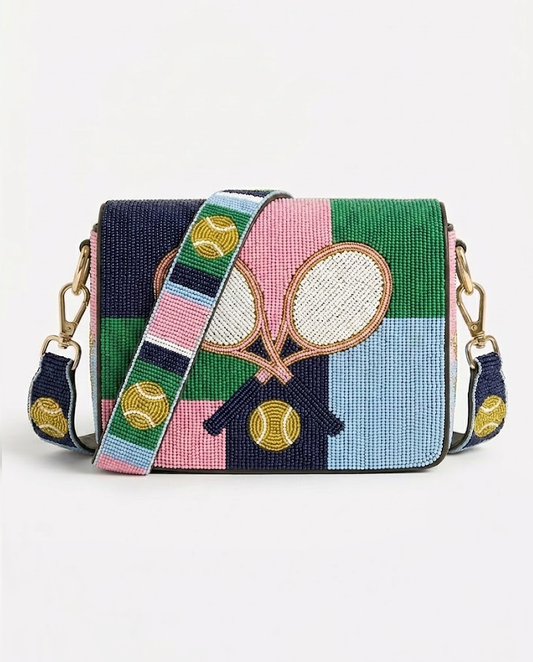 Tennis Patchwork Full Flap Clutch