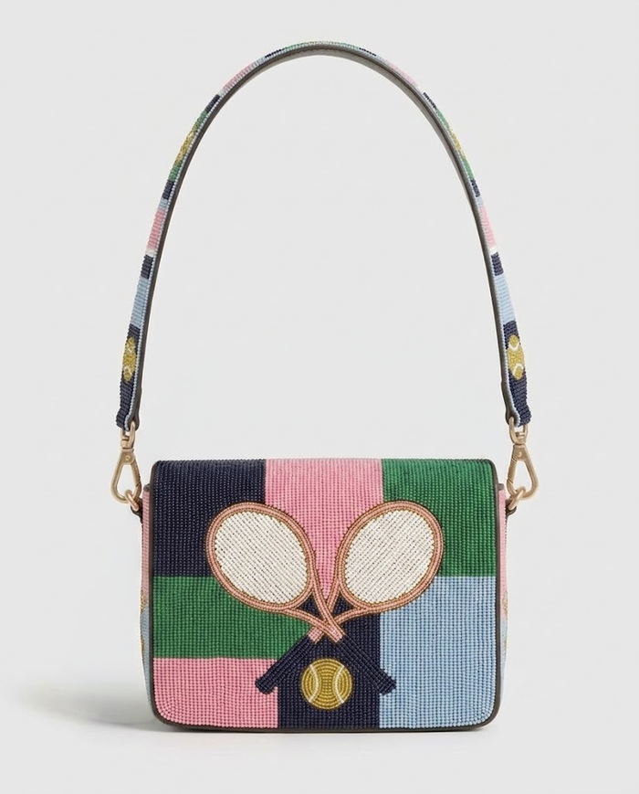 Tennis Patchwork Full Flap Clutch
