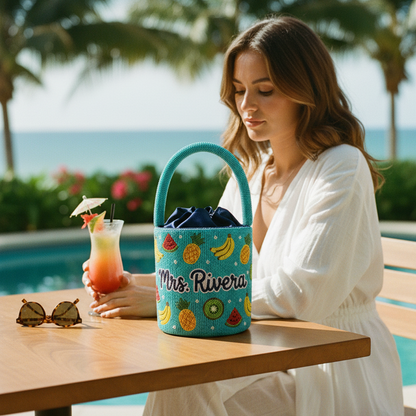 Tropical Fruit Beaded Bag