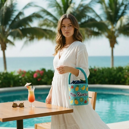 Tropical Fruit Beaded Bag