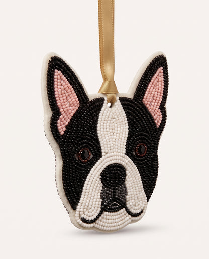 Boston Terrier Beaded Ornament