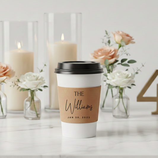 Last Name Coffee Cup Sleeves