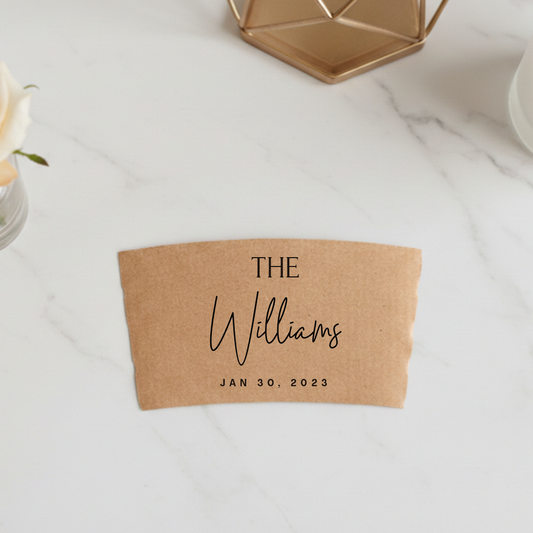 Last Name Coffee Cup Sleeves