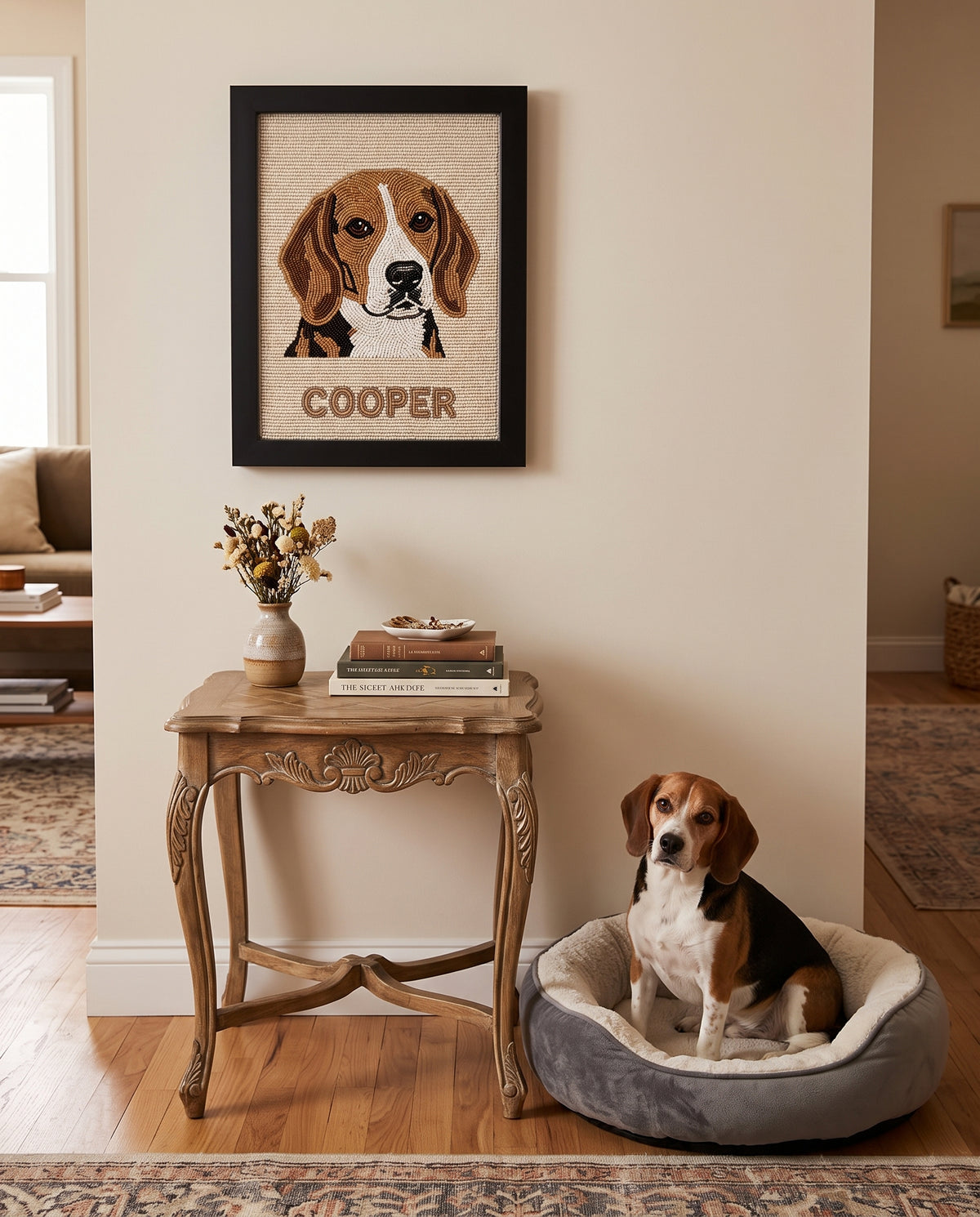 Personalized Beaded Pet Portrait Wall Art