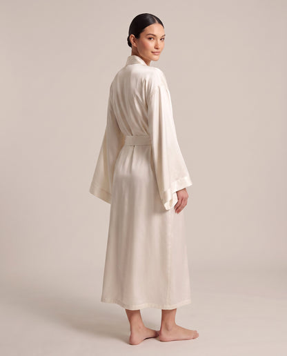 Angel Sleeve Midi Satin Robe