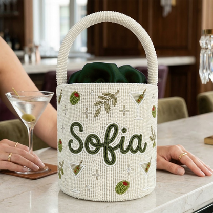 Martini Olive Beaded Bag