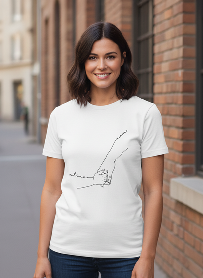 Minimalist Mom & Child Line Art Shirt