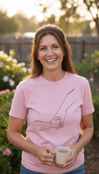 Minimalist Mom & Child Line Art Shirt