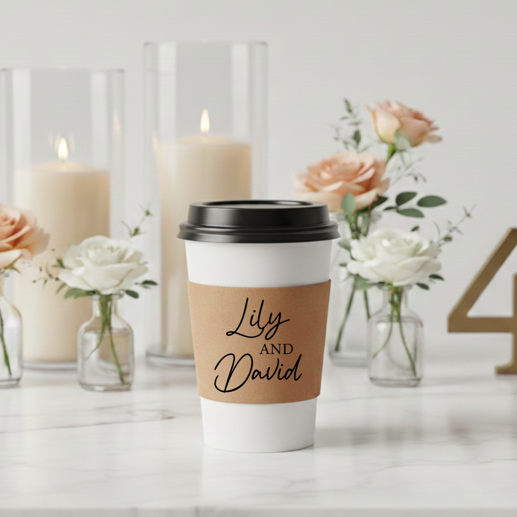 Names Minimalist Coffee Cup Sleeves