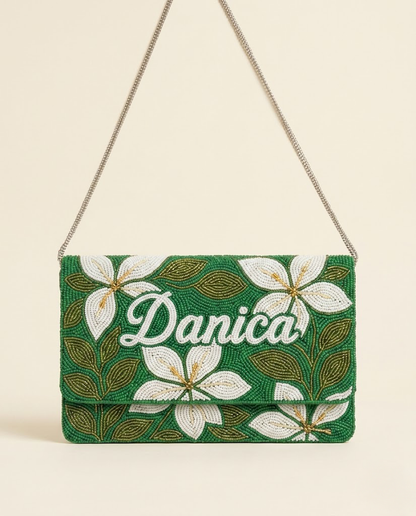 Custom Beaded Canvas Clutch for Bridesmaid