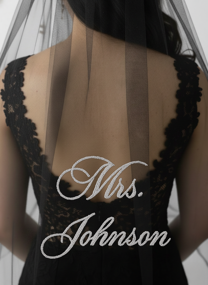 Custom Rose Embroidery Bridal Veil