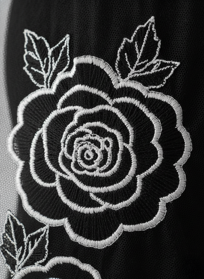 Custom Rose Embroidery Bridal Veil