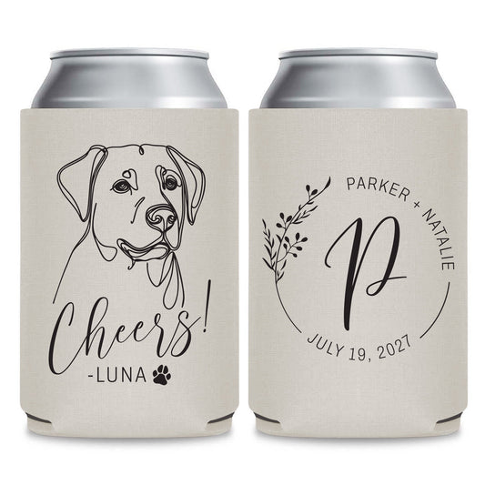 Pet Monogram Wedding Can Coolers